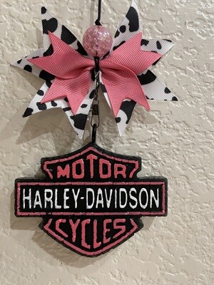 Pink Harley Davidson Freshie - Leather