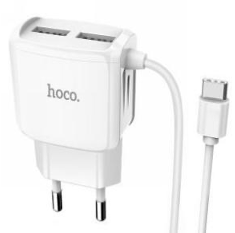 Cargador HOCO doble puerto USB + cable tipo C C59A