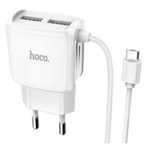Cargador HOCO doble puerto USB + cable micro USB C59A