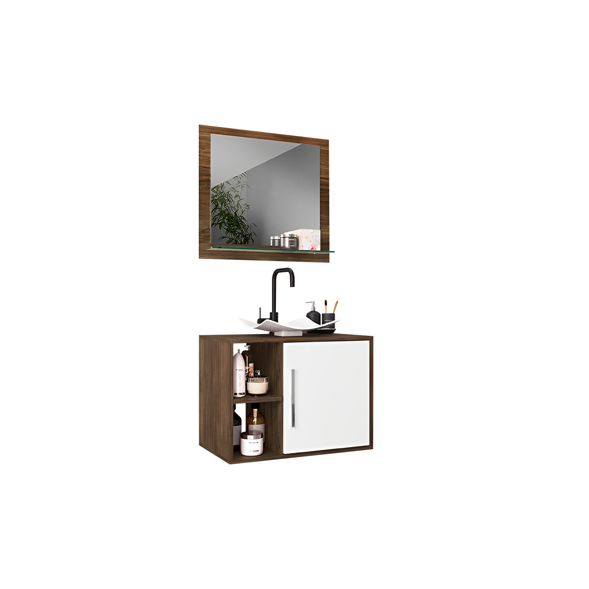 Mueble Baño Elit + Bacha + Espejo Premium 15mm