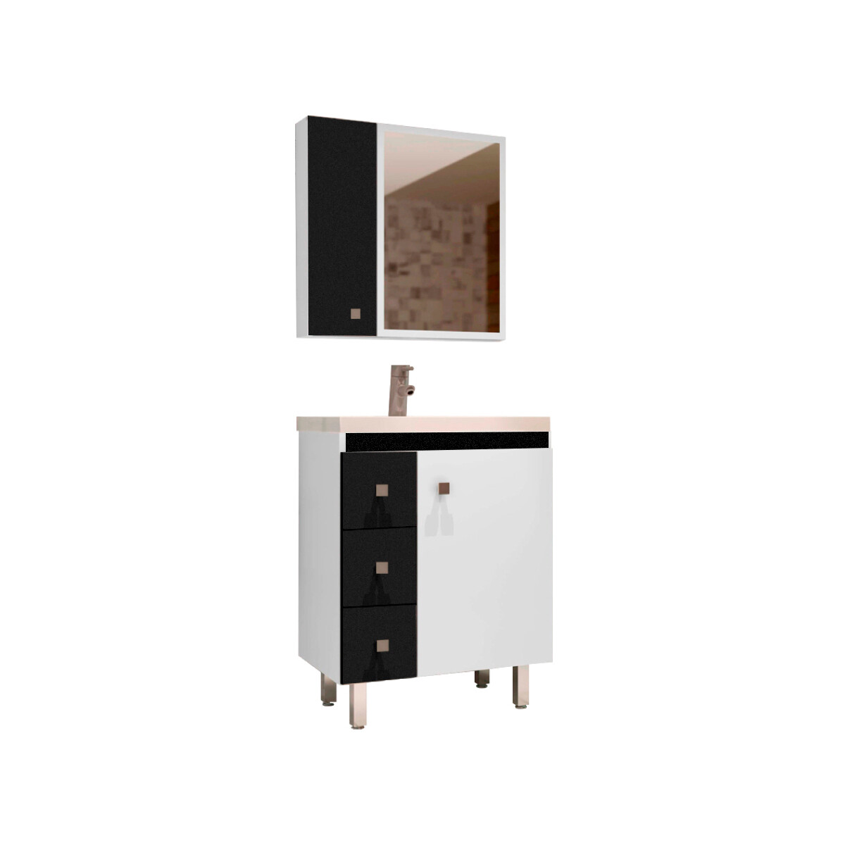 Mueble De Baño Con Bacha Y Espejo La Tentación