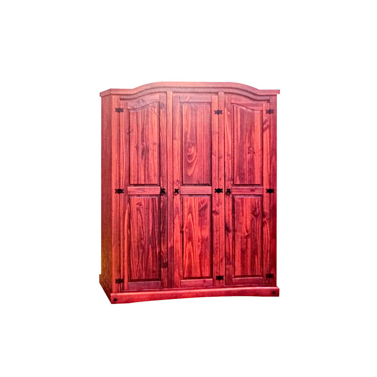 Ropero De Madera De Pino Macizo 3 Puertas Color Cera