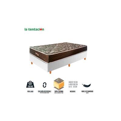 Conjunto De Sommier 1 plaza y 1/2 - 100% Espuma