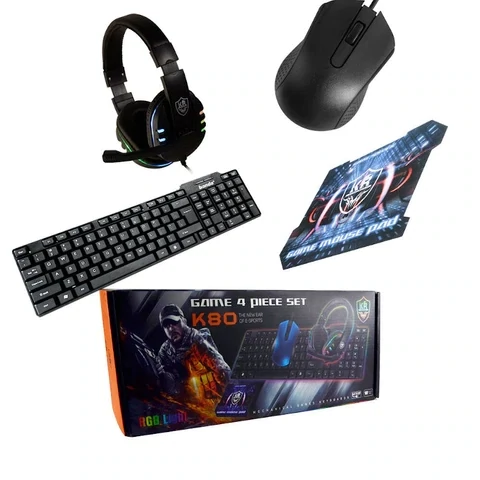 Kit juego gamer KR K80 4 en 1 RGB