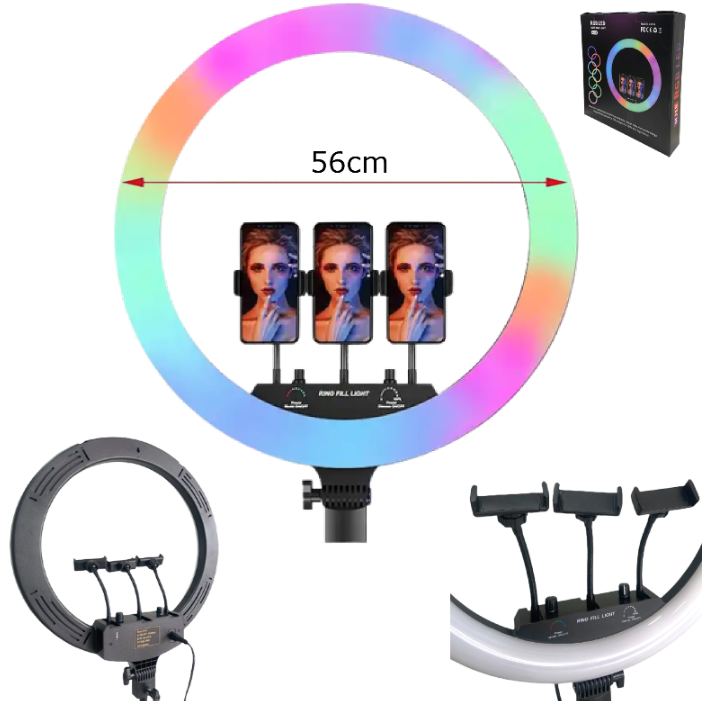 Aro Anillo Luz Led 56cm Con luces colores RGB
