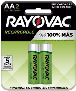PILA RECARGABLE RAYOVAC X2 AA