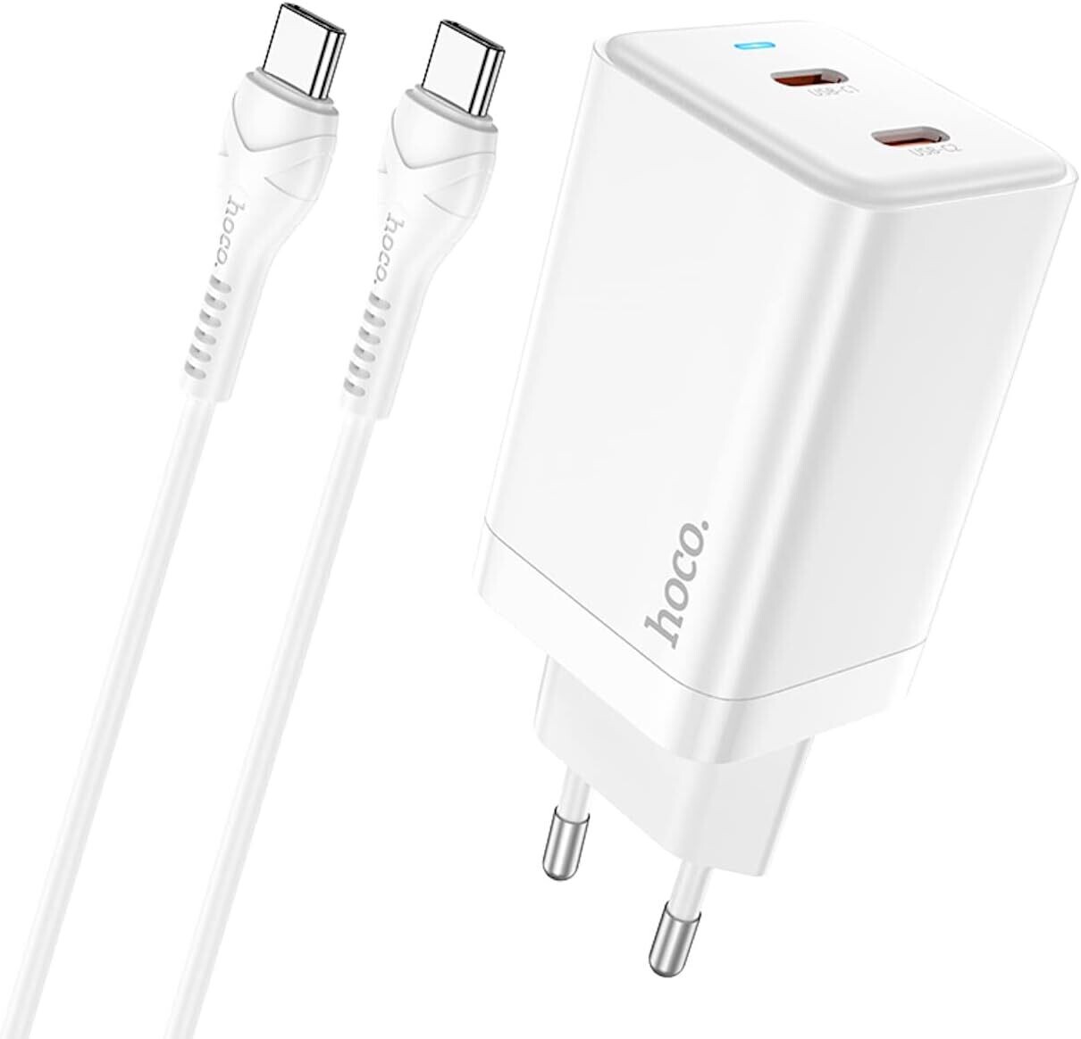 Ficha carga hoco N23 45w 2 puertos tipo c y cable C a C