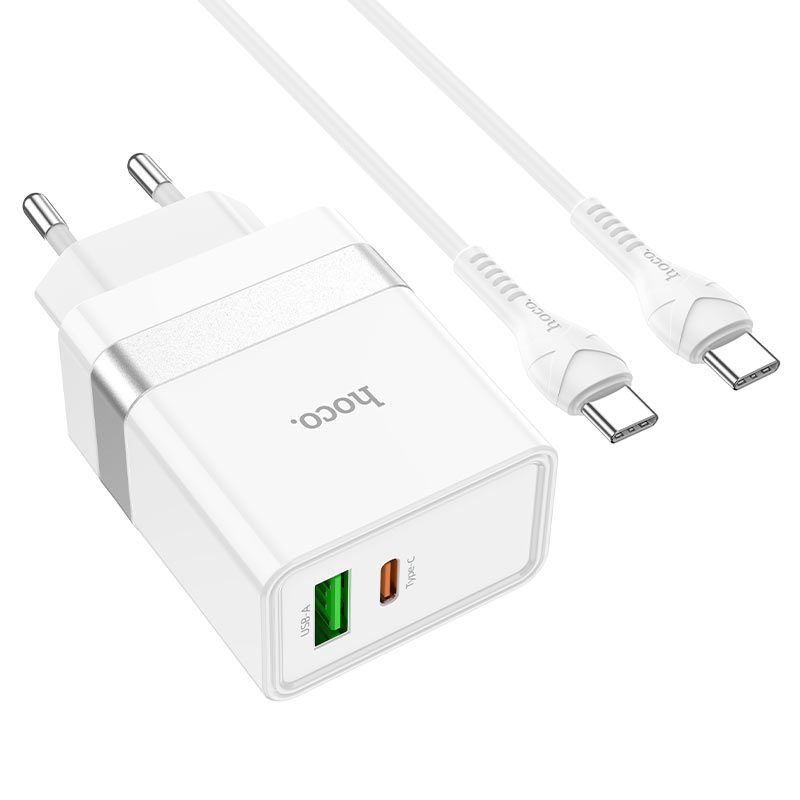 FICHA CARGA HOCO N21 30W CABLE TIPO C A TIPO C Y PUERTOS TIPO C Y USB
