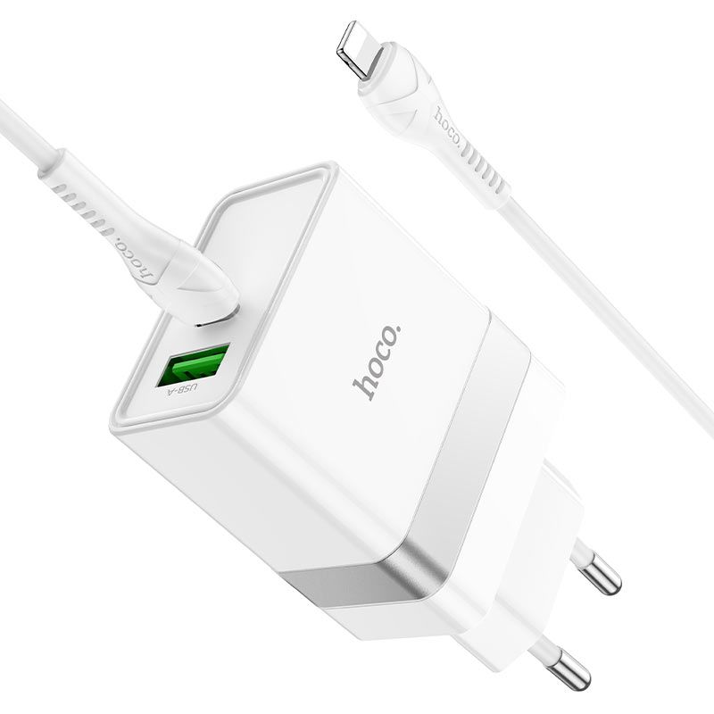 FICHA CARGA HOCO N21 30W CABLE TIPO LIGTHING A TIPO C Y PUERTOS TIPO C Y USB