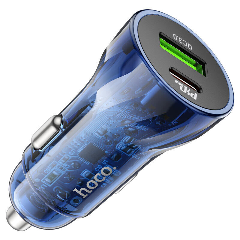 Cargador de auto Z47A puerto tipo C PD 30W + puerto USB 3.0A