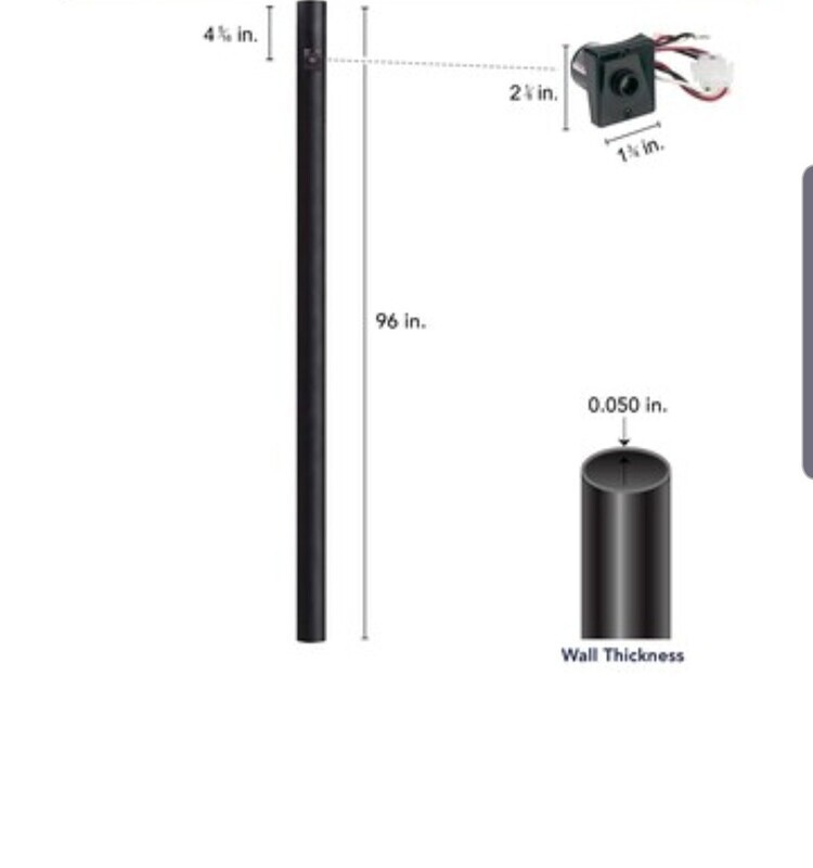 Solus SP7-NCA-BK 7&#39; Outdoor Direct Burial Aluminum Lamp Post