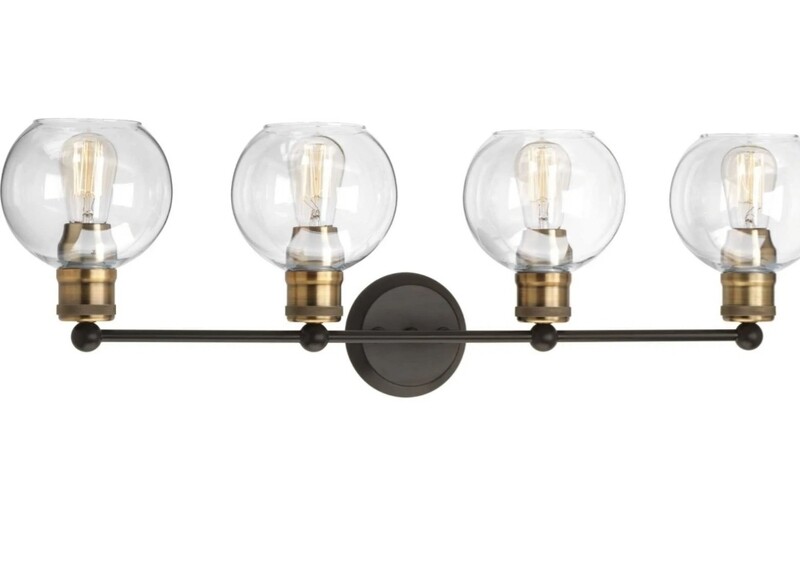 Progress P300052-104 Hansford 4 Light 34 inch Polished Nickel Bath Vanity Wall Light