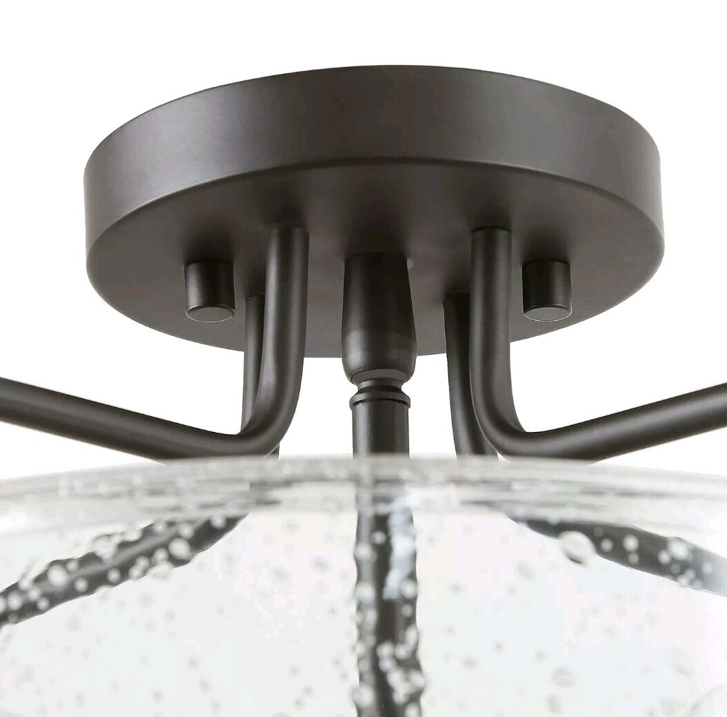 LNC CLEAR-GLASS SEMI-FLUSH MOUNT CEILING LIGHT