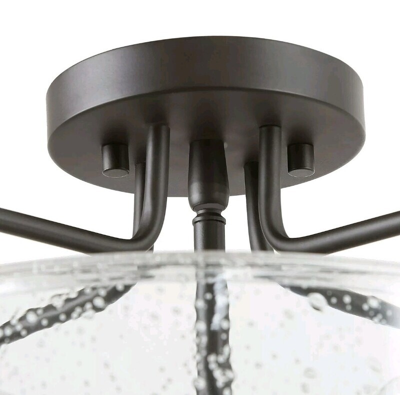 LNC CLEAR-GLASS SEMI-FLUSH MOUNT CEILING LIGHT