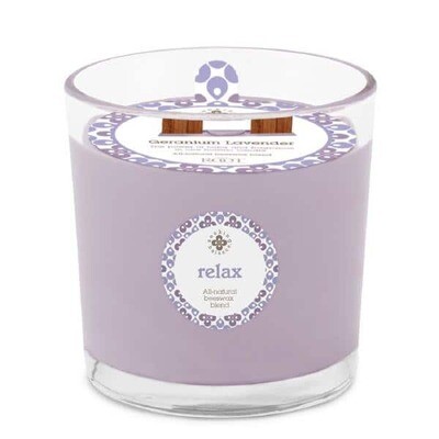 Candle- SB 8oz. Relax- Geranium Lavender (all natural)