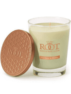 Candle- Lg. Veriglass Tea Leaf and Honey