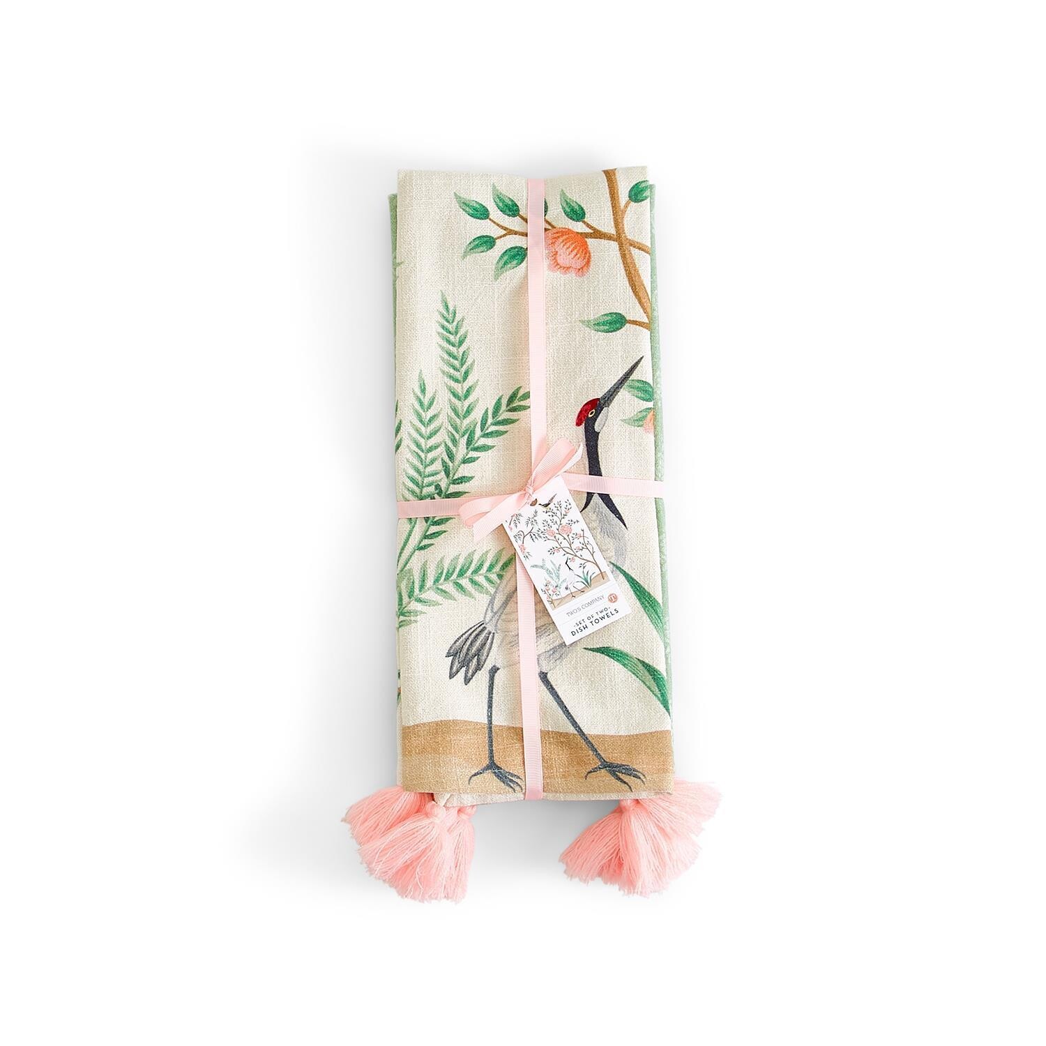 Floral Pom Pom Dish Towels S/2
