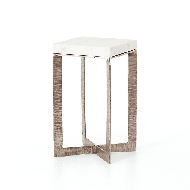 Lennie End Table-Brushed Nickel