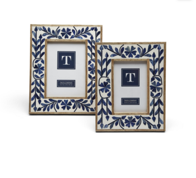 Blue Belle Set of 2 Bone Inlay Photo Frames