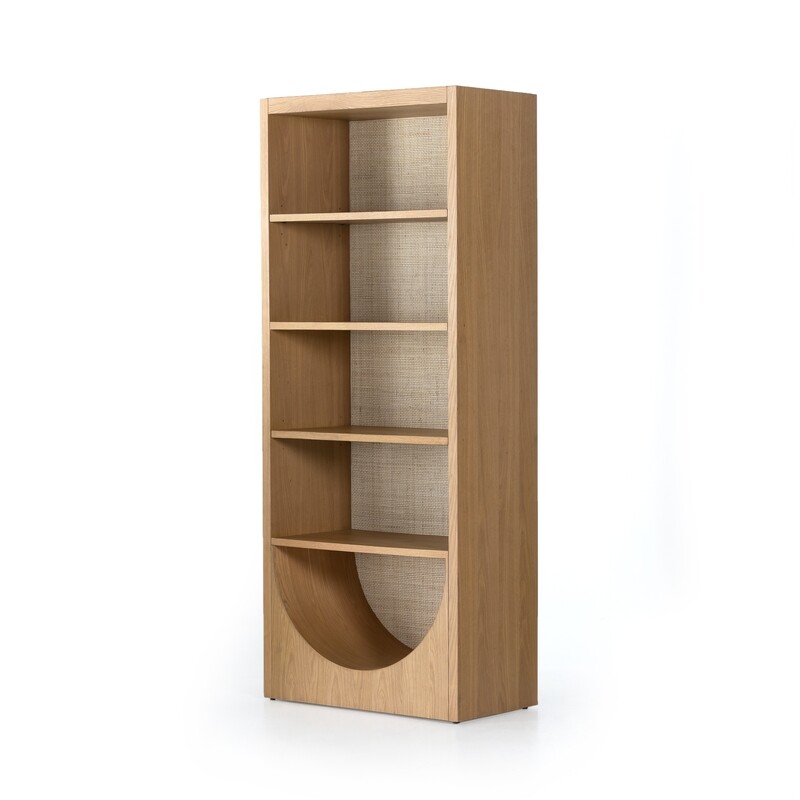 HIGGS BOOKCASE-HONEY OAK VENEER