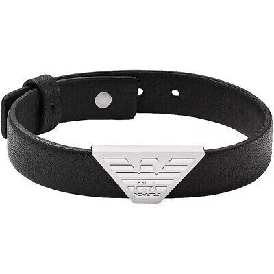 Bracciale Emporio Armani cuoio e maxi aquila