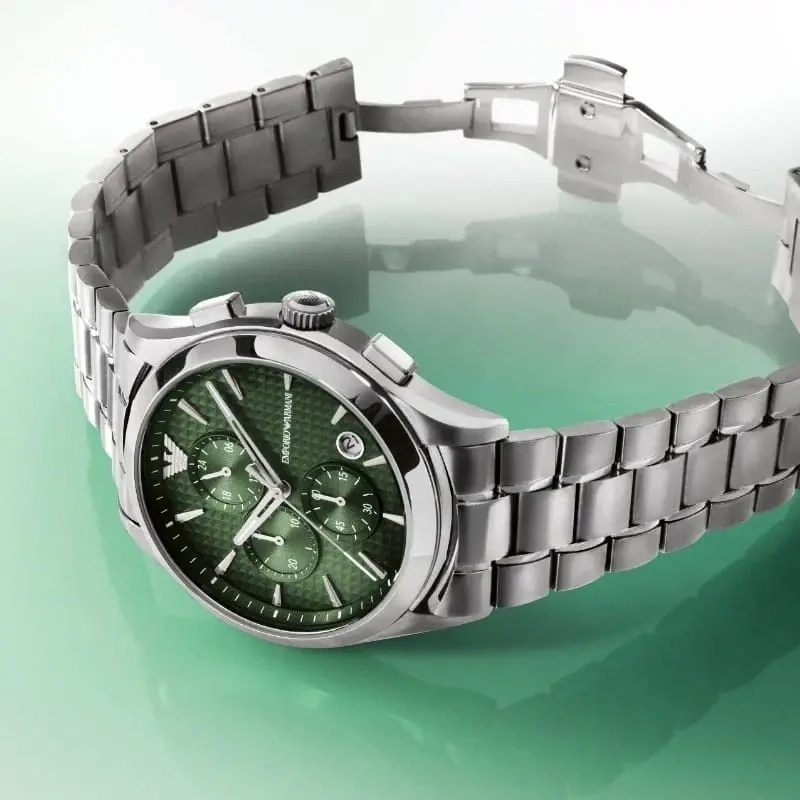 Orologio Emporio Armani quadrante verde, cronografo