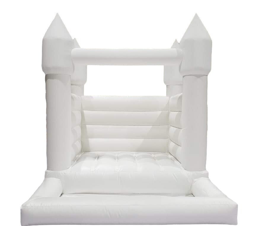 8x10 White Bounce House Castle w/ Ball Pit