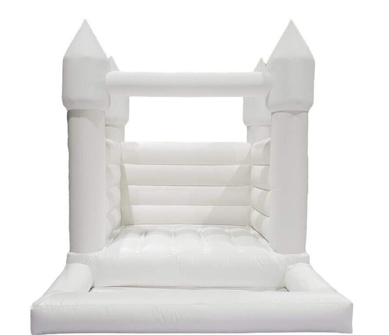 8x10 White Bounce House Castle w/ Ball Pit