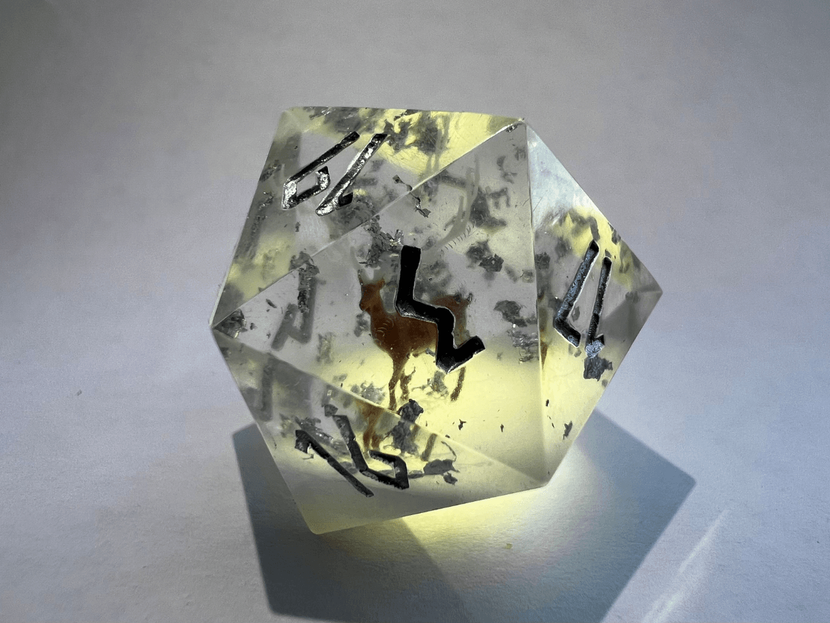 Snow Globe Christmas - Jumbo d20 Custom Dice