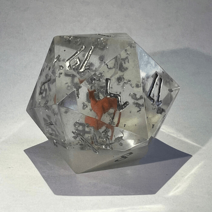 Snow Globe Christmas - Jumbo d20 Custom Dice