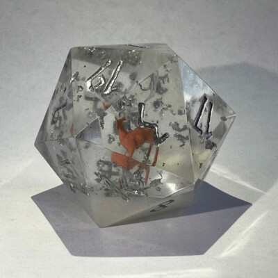 Snow Globe Christmas - Jumbo d20 Custom Dice