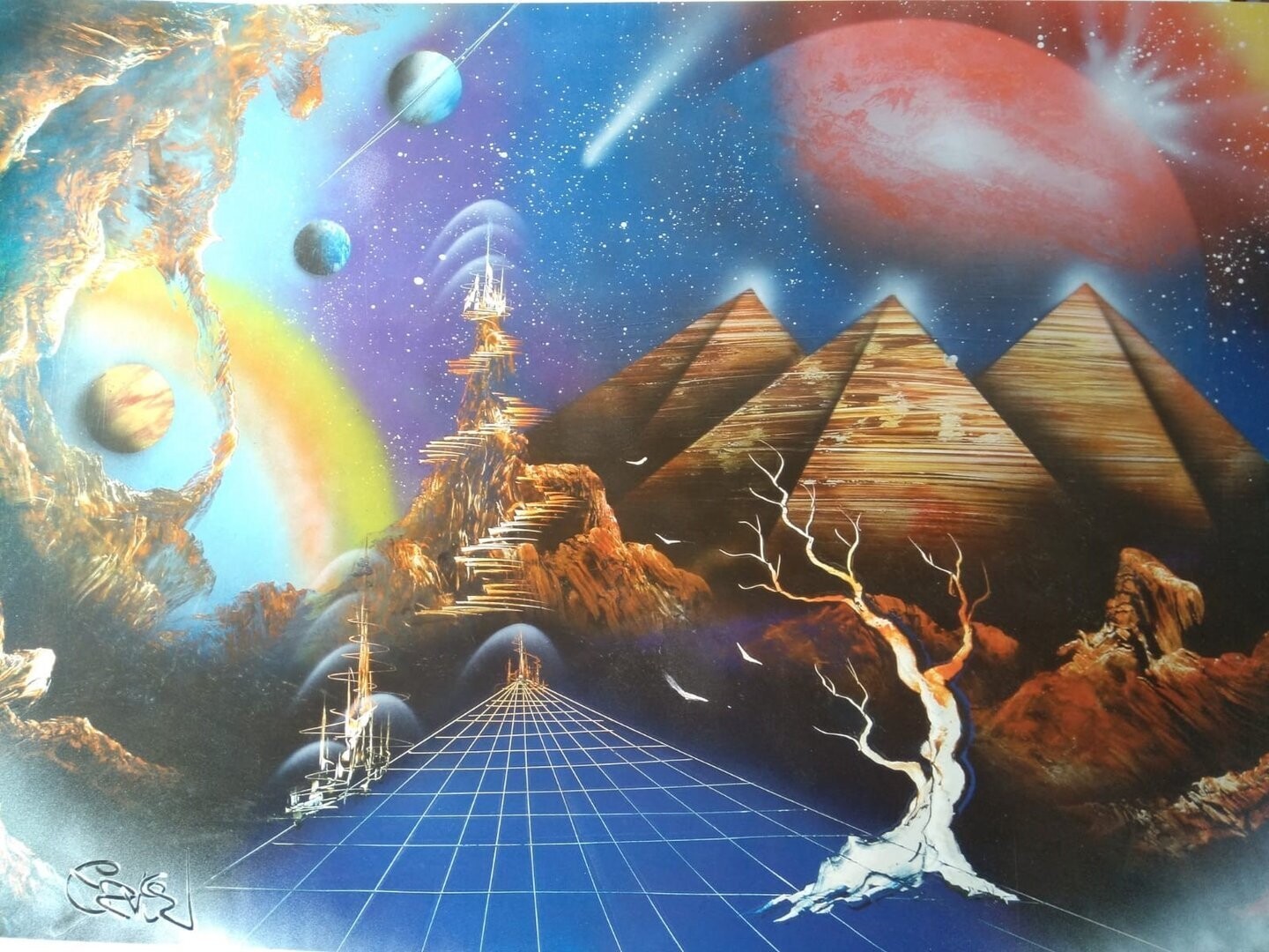 Spray cans art pictures -Pyramids- 70cm x 50cm