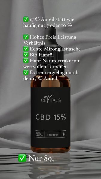 Cevitalis CBD 15% Pflegeöl - 30ml -  Körperöl Extrakt
