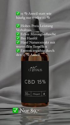 Cevitalis CBD 15% Pflegeöl - 30ml -  Körperöl Extrakt
