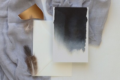 Trauerkarte - schwarz Aquarell - blanko