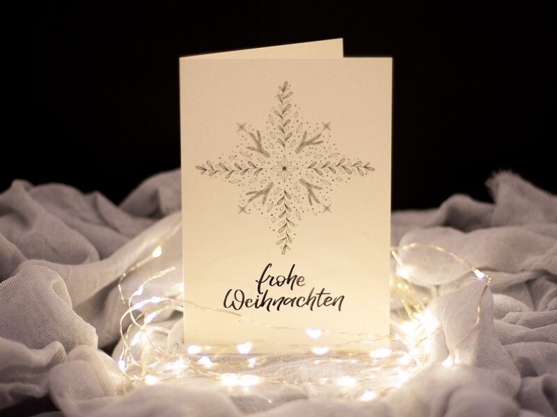 Weihnachtskarte - "Frohe Weihnachten" - Stern
