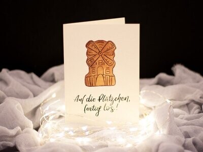 Weihnachtskarte - "Auf die Plätzchen, fertig los!"