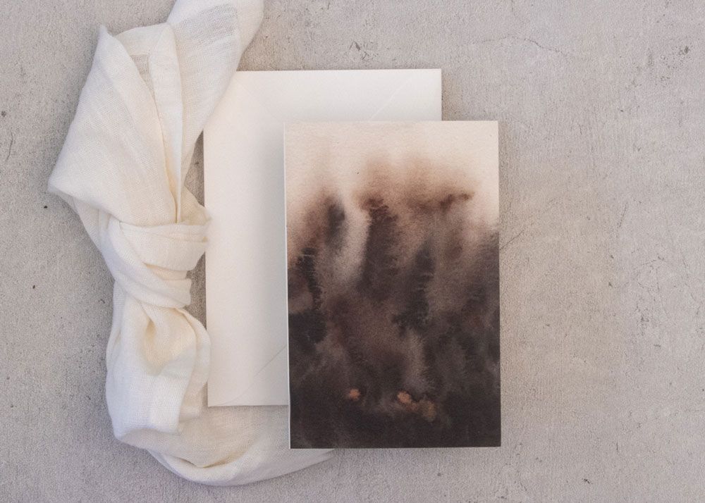 Trauerkarte – braun Aquarell – blanko