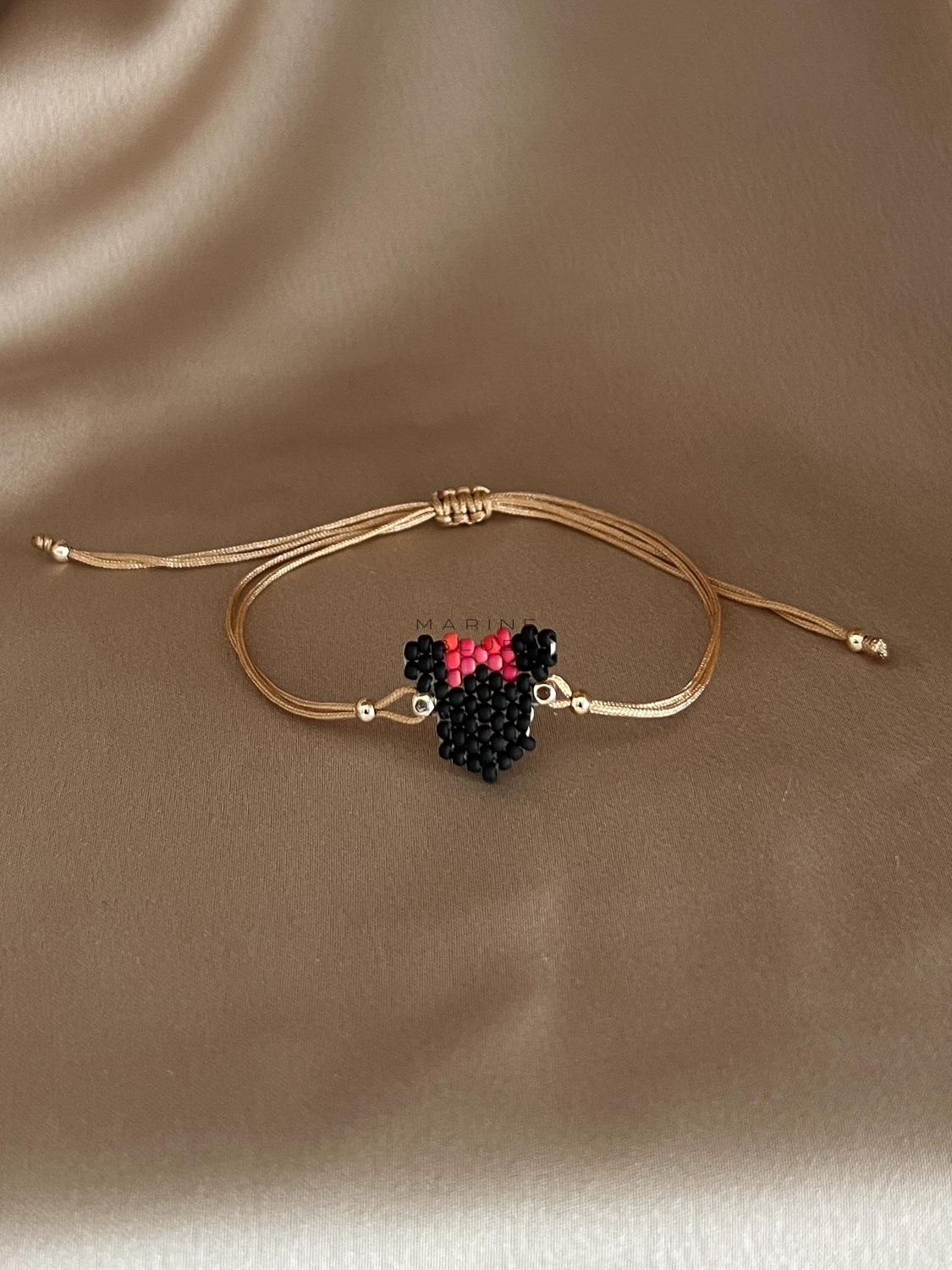 Animes Minnie Mouse Handmade Bracelet - Knitted Charm Bracelet