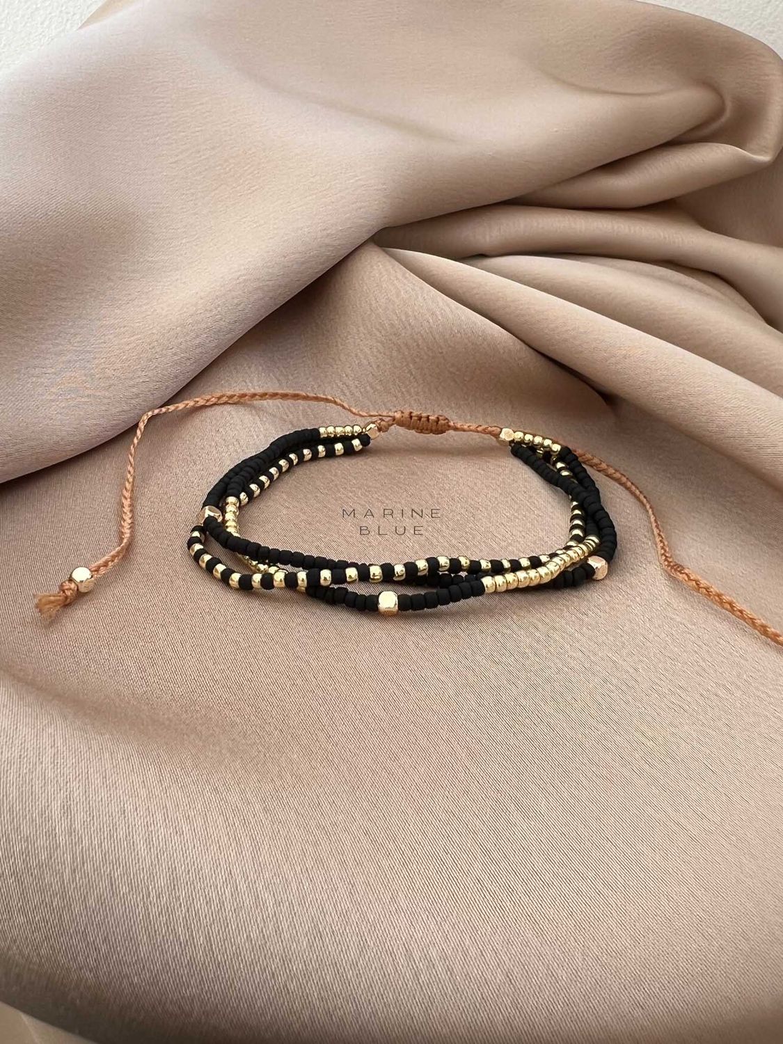 Solo Flex 3 Handmade Bracelet - Beaded Bracelet, Color: Nocturnal Black