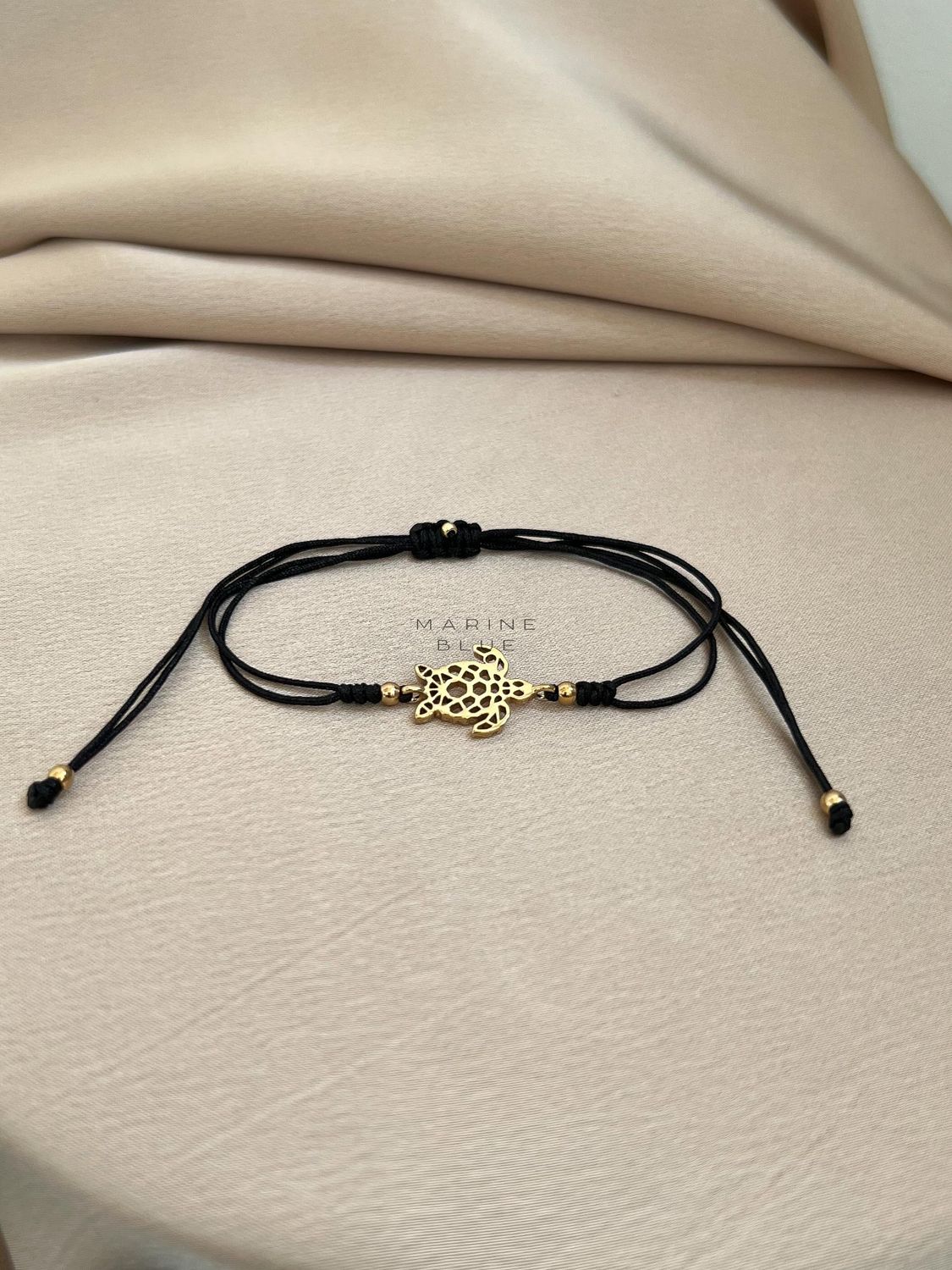 Edge Turtle Handmade Bracelet - Charm Bracelet, Color: Nocturnal Black, Plating: Gold