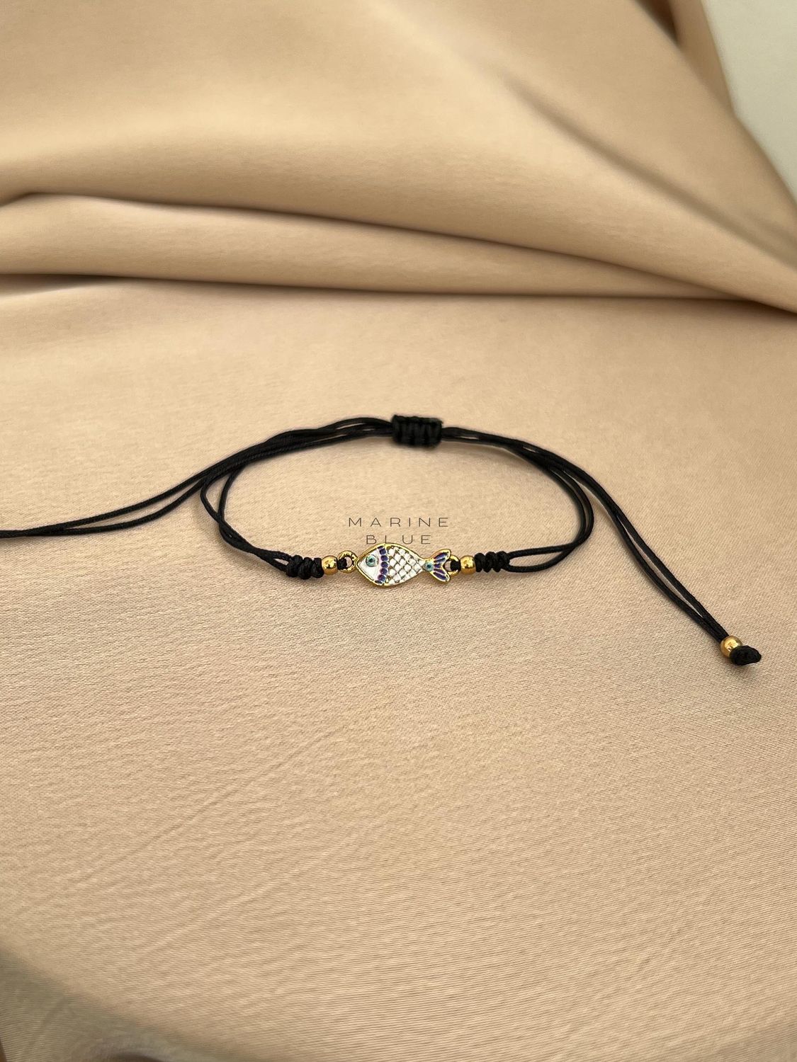 Fishy Handmade Bracelet - Charm Bracelet, Color: Nocturnal Black, Plating: Gold