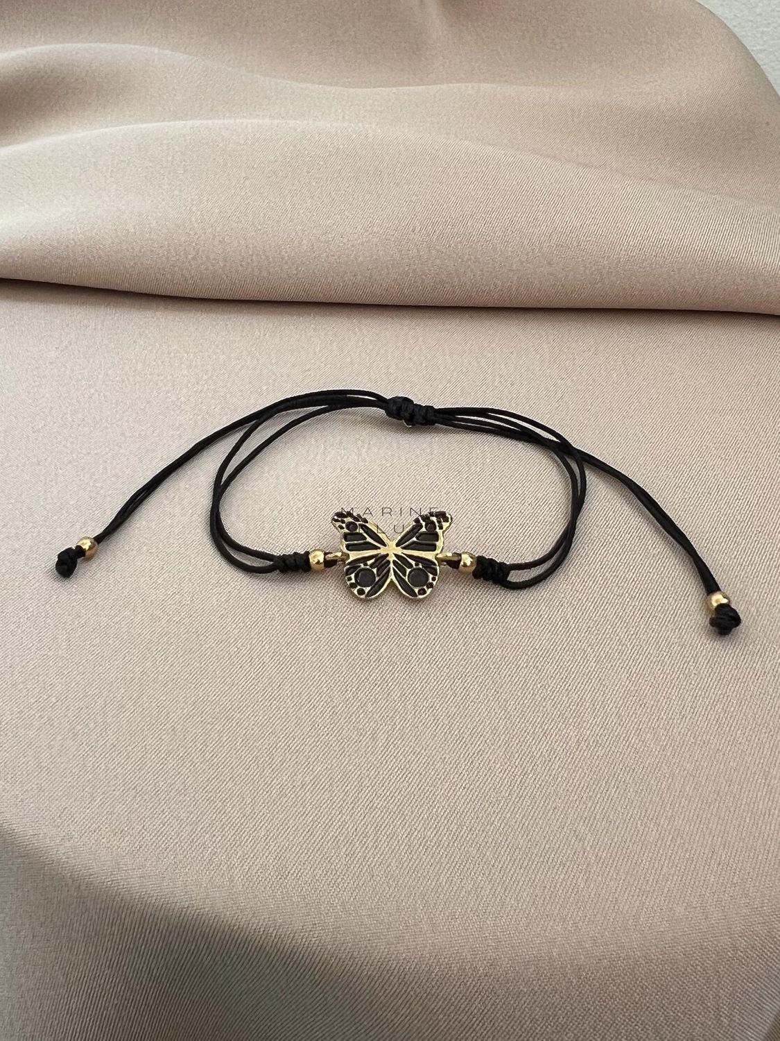 Mojo Butterfly Handmade Bracelet - Charm Bracelet, Color: Nocturnal Black, Plating: Gold