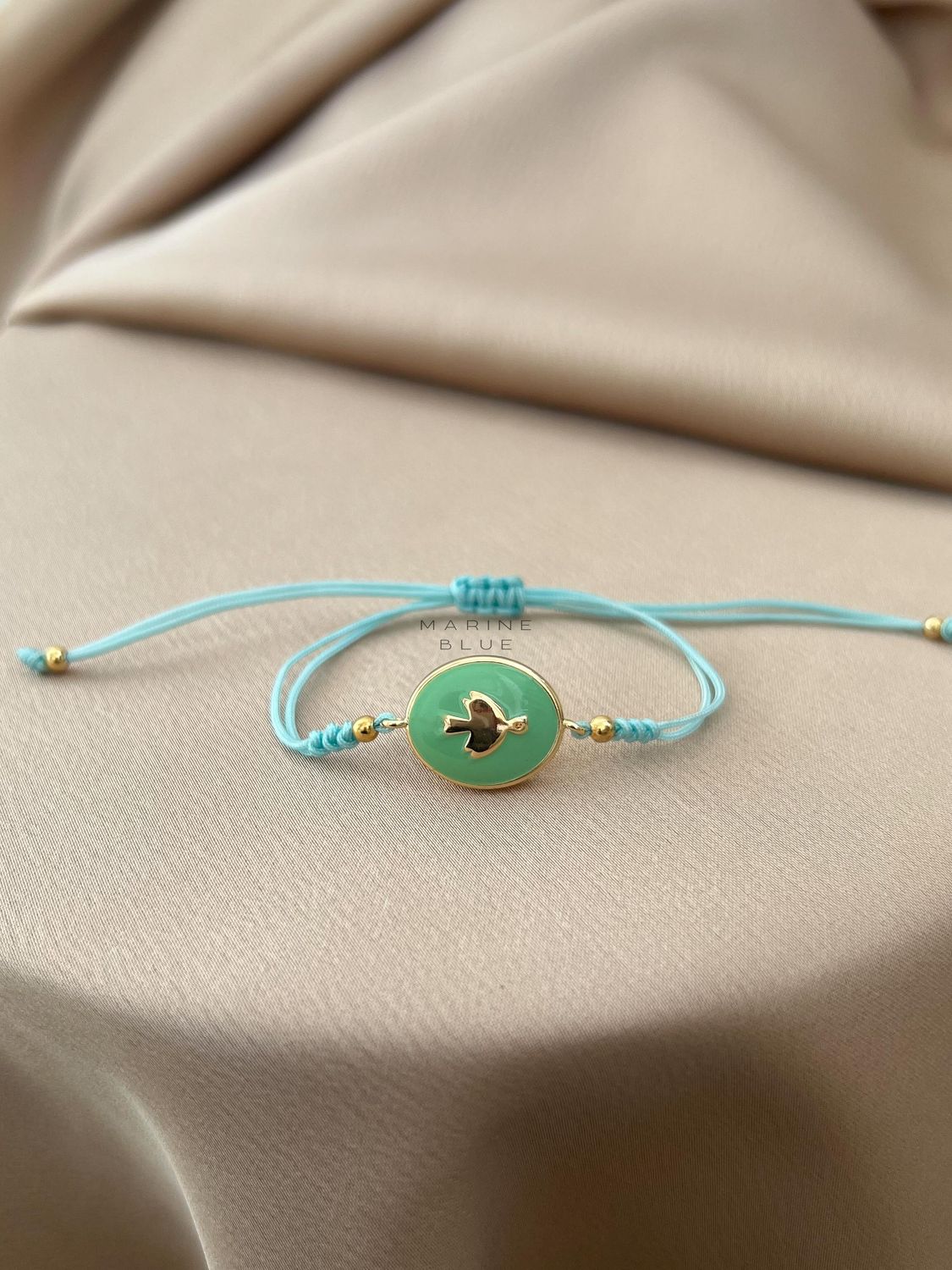 Bird Handmade Bracelet -  Charm Bracelet, Color: Sapphire