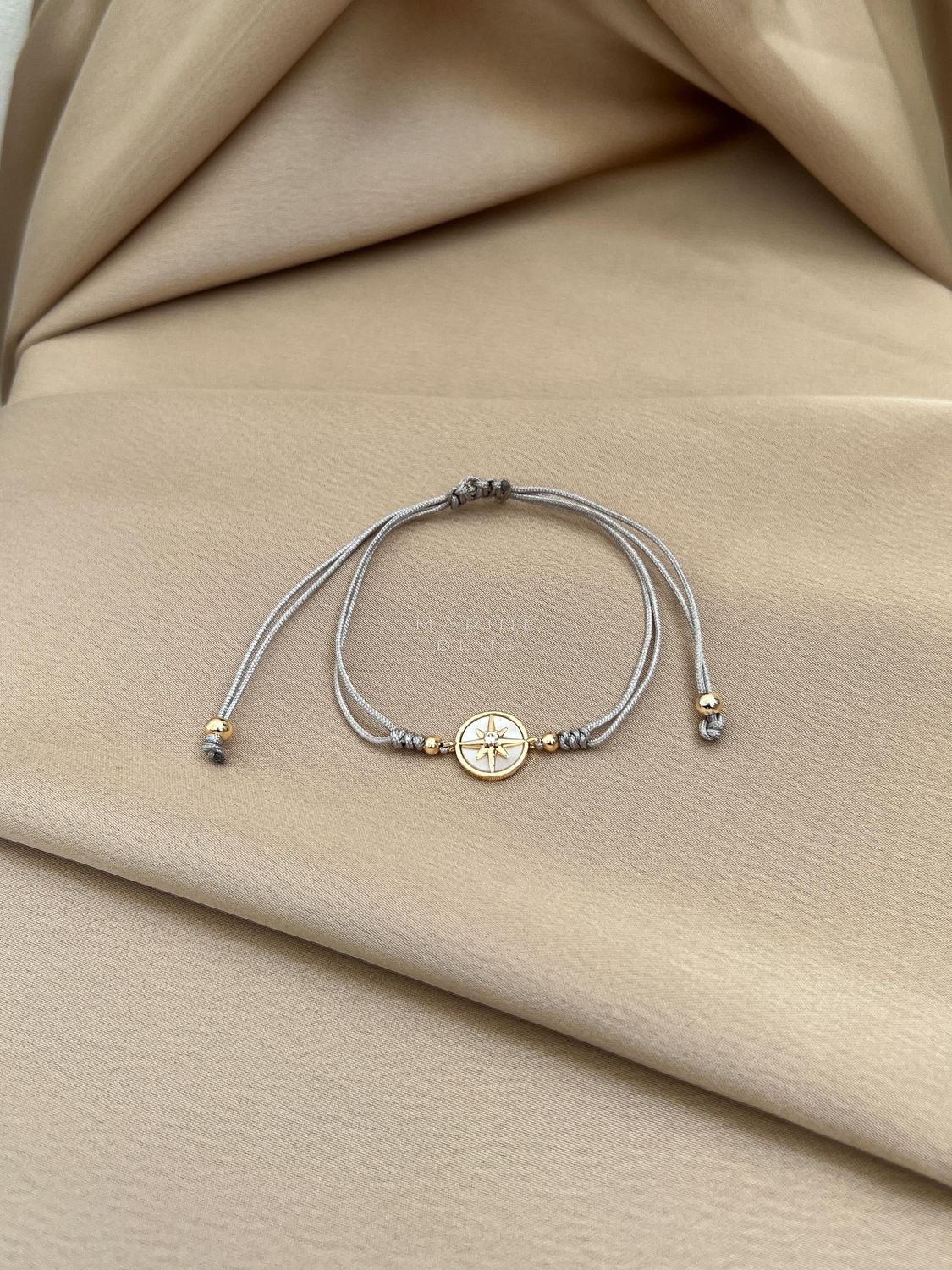 Kuzey Handmade Bracelet - Compass Charm Bracelet, Color: Misty Moon