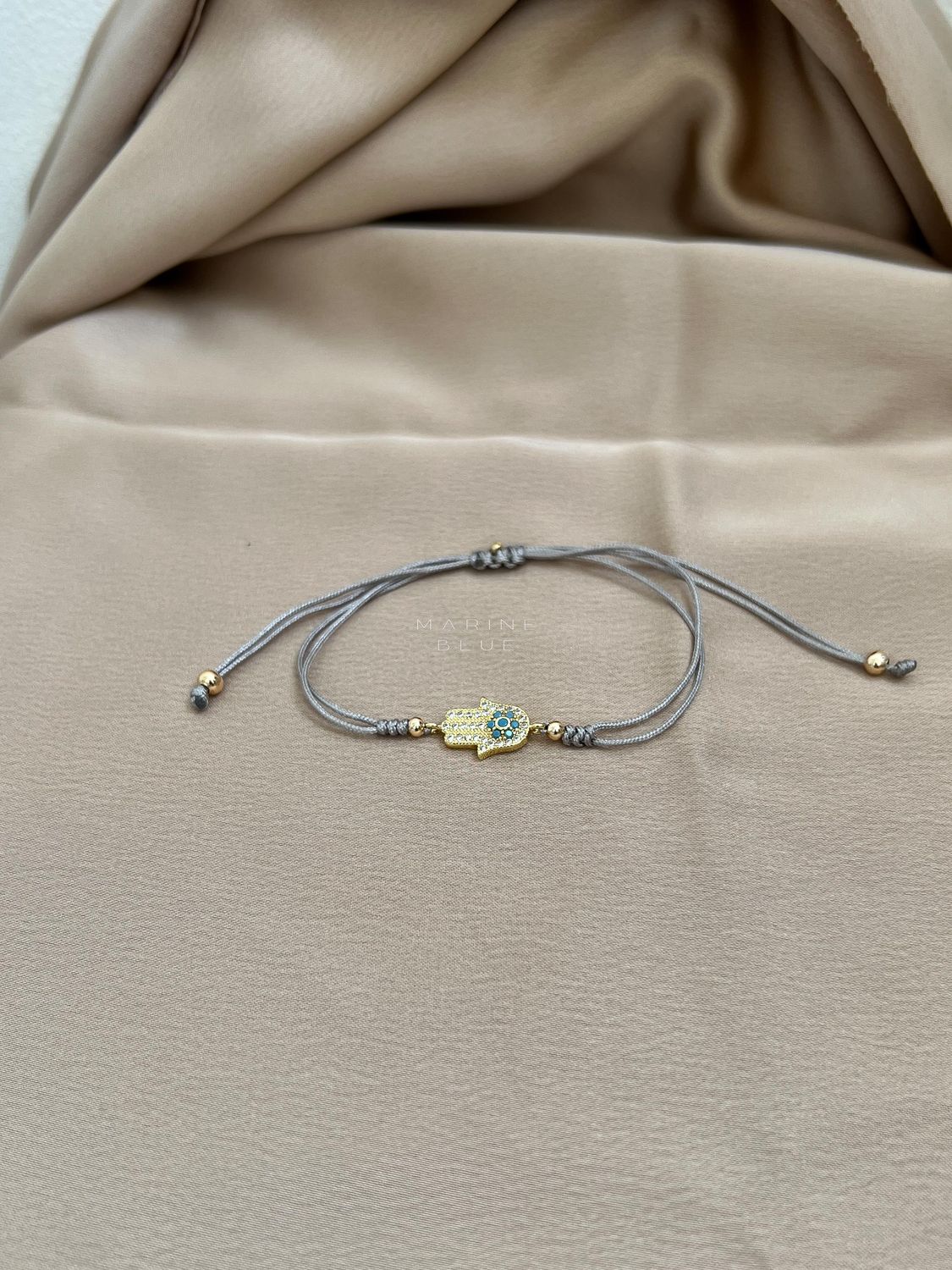 Fatima&#39;s Hand Small Handmade Bracelet - Charm Bracelet, Color: Misty Moon