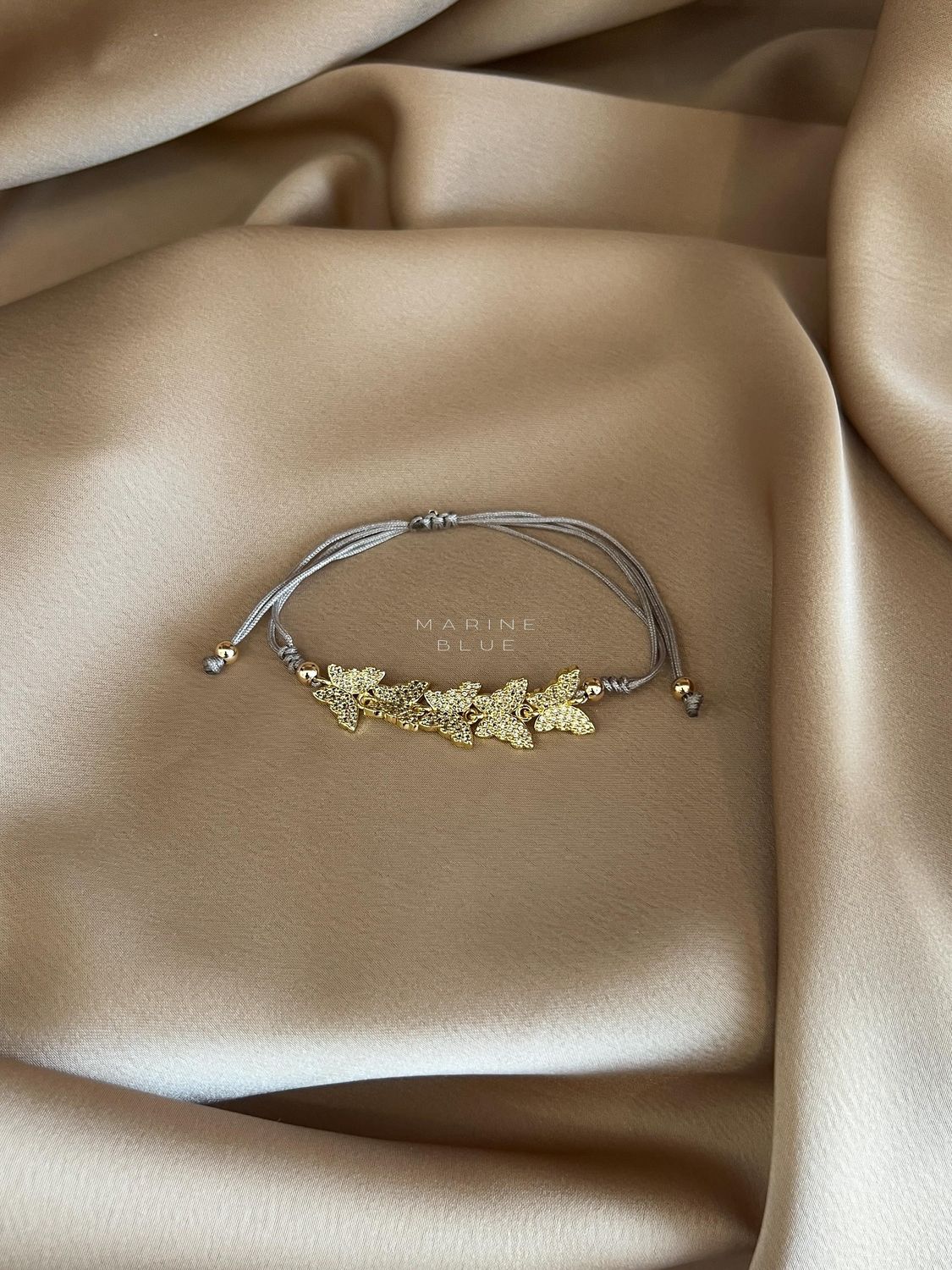Pukupuku Handmade Bracelet - Butterfly Charm Bracelet, Color: Misty Moon