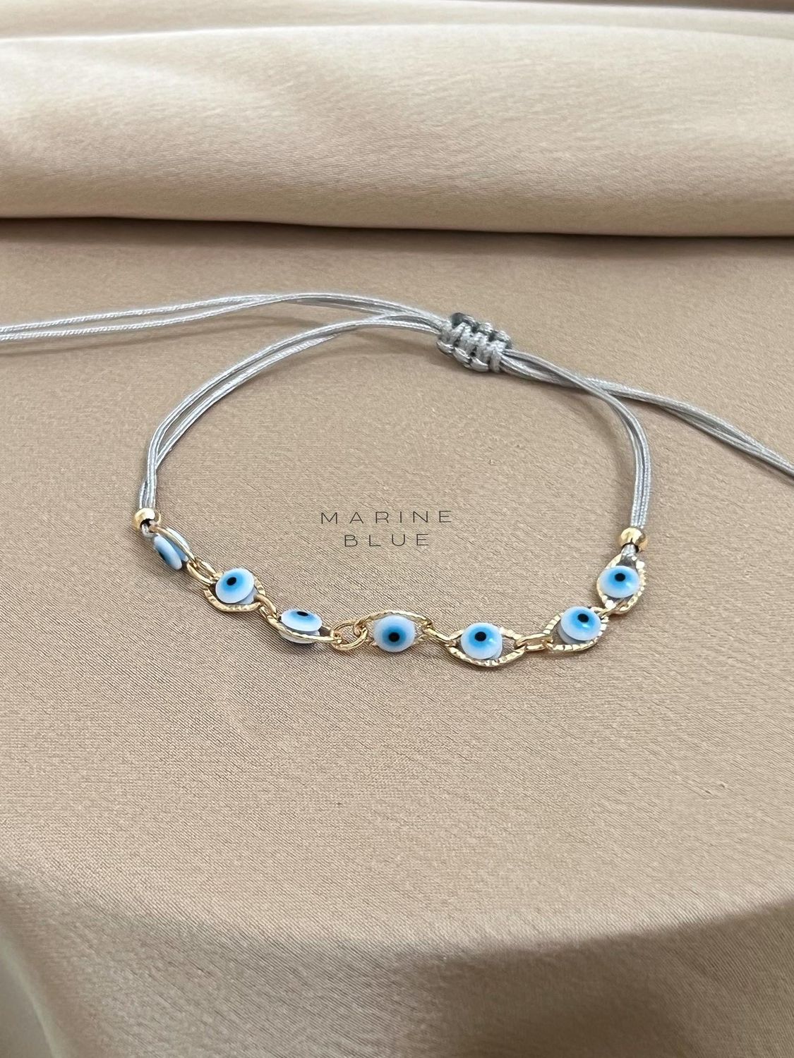 7 Steps Evil Eye Handmade Bracelet -  Charm Bracelet, Color: Misty Moon