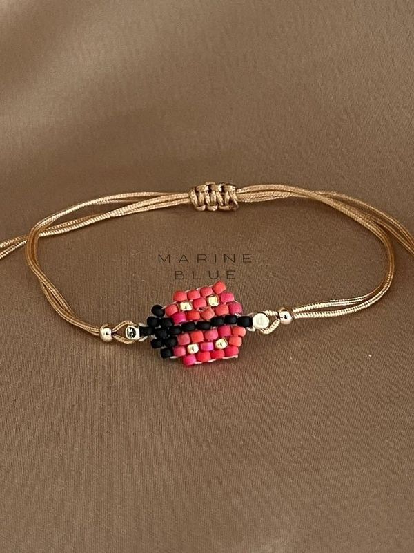 Animes Ladybird Handmade Bracelet - Knitted Charm Bracelet