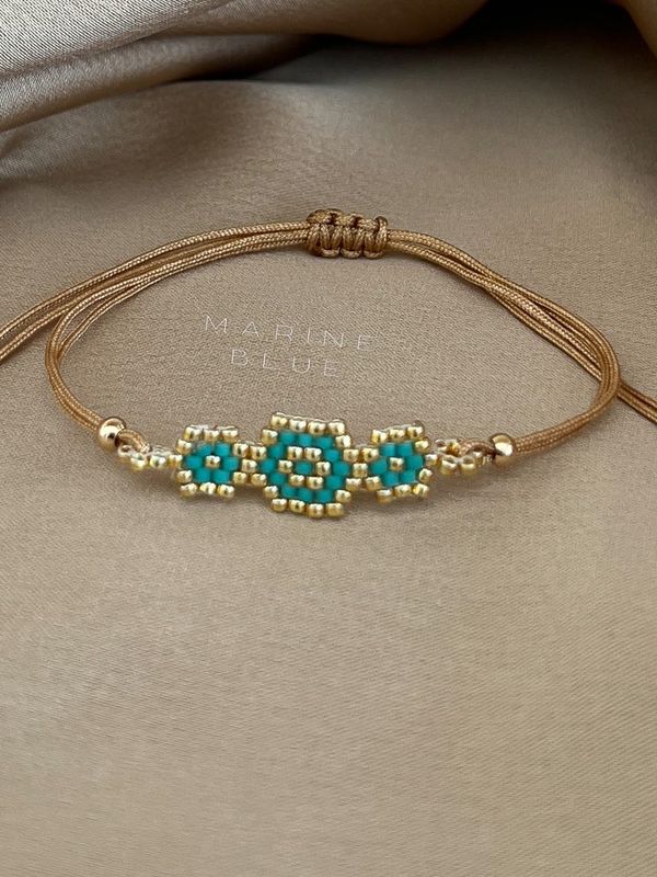 Solo Triple Evil Eye Handmade Bracelet - Beaded Bracelet